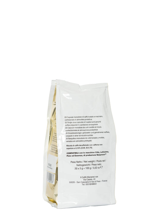 Manaresi Descafeinado (compatible con Nespresso) - 20 Capsulas