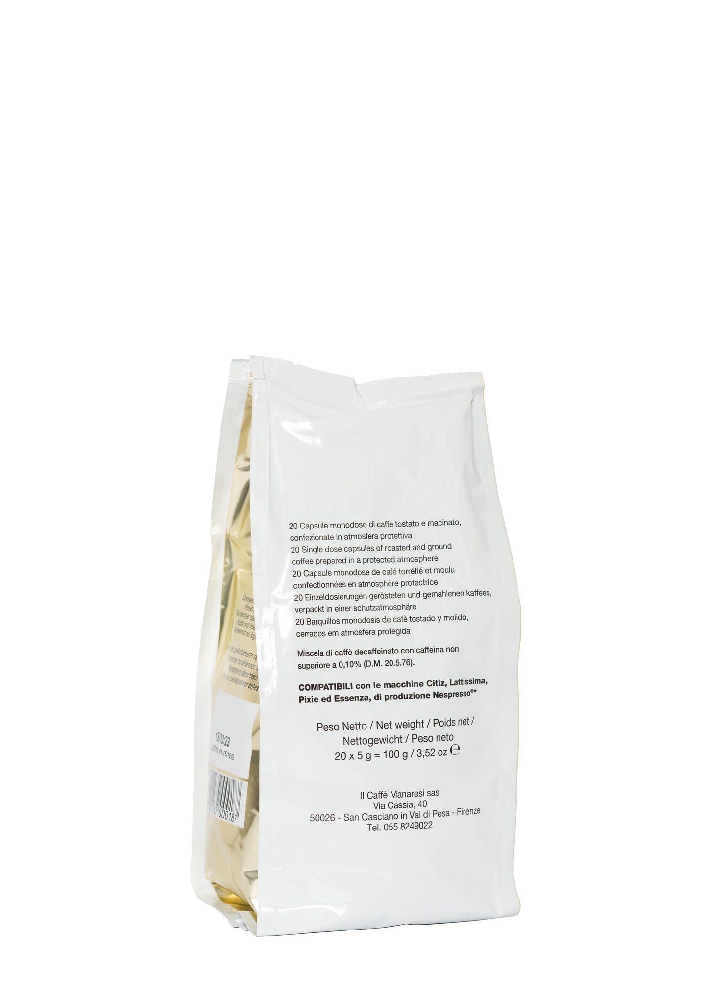 Manaresi Descafeinado (compatible con Nespresso) - 20 Capsulas